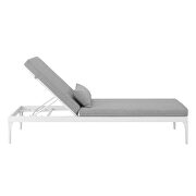 Cushion outdoor patio chaise lounge chair in white/ gray by Modway additional picture 3