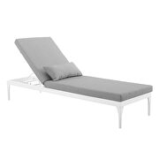 Cushion outdoor patio chaise lounge chair in white/ gray by Modway additional picture 5