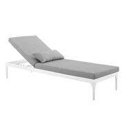 Cushion outdoor patio chaise lounge chair in white/ gray by Modway additional picture 6