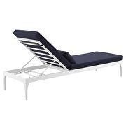 Cushion outdoor patio chaise lounge chair in white/ navy by Modway additional picture 4