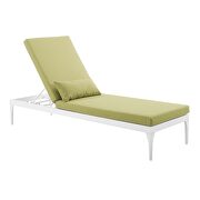 Cushion outdoor patio chaise lounge chair in white/ peridot by Modway additional picture 2