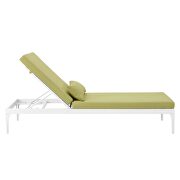 Cushion outdoor patio chaise lounge chair in white/ peridot by Modway additional picture 3