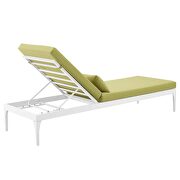 Cushion outdoor patio chaise lounge chair in white/ peridot by Modway additional picture 4