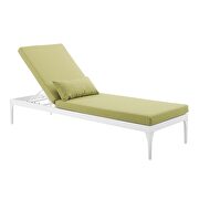 Cushion outdoor patio chaise lounge chair in white/ peridot by Modway additional picture 5