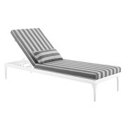 Cushion outdoor patio chaise lounge chair in white/ striped gray by Modway additional picture 3