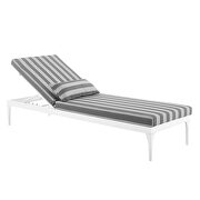 Cushion outdoor patio chaise lounge chair in white/ striped gray by Modway additional picture 4