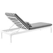 Cushion outdoor patio chaise lounge chair in white/ striped gray by Modway additional picture 6