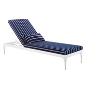Cushion outdoor patio chaise lounge chair in white/ striped navy by Modway additional picture 3