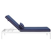 Cushion outdoor patio chaise lounge chair in white/ striped navy by Modway additional picture 5