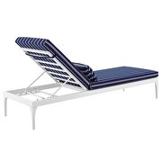 Cushion outdoor patio chaise lounge chair in white/ striped navy by Modway additional picture 6