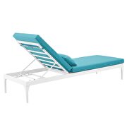Cushion outdoor patio chaise lounge chair in white/ turquoise by Modway additional picture 4