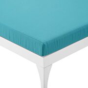 Cushion outdoor patio chaise lounge chair in white/ turquoise by Modway additional picture 7