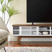 Entertainment center TV stand in walnut/ white finish by Modway additional picture 2