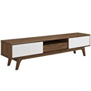 Media console wood tv stand in walnut white by Modway additional picture 2