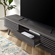 Durable particleboard frame TV stand in charcoal finish by Modway additional picture 2
