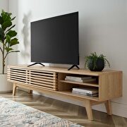 Durable particleboard frame TV stand in oak finish by Modway additional picture 2