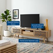 Durable particleboard frame TV stand in oak finish by Modway additional picture 7