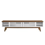 Durable particleboard frame TV stand in walnut/ white finish by Modway additional picture 6