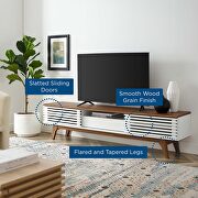 Durable particleboard frame TV stand in walnut/ white finish by Modway additional picture 7