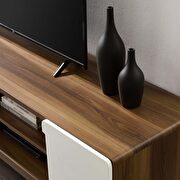 Media console tv stand in walnut white by Modway additional picture 7