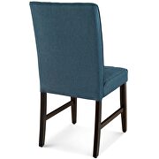 Channel tufted upholstered fabric dining chair set of 2 in blue additional photo 5 of 6