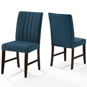 Channel tufted upholstered fabric dining chair set of 2 in blue by Modway additional picture 7