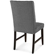 Channel tufted upholstered fabric dining chair set of 2 in gray additional photo 3 of 6