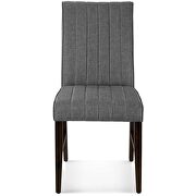 Channel tufted upholstered fabric dining chair set of 2 in gray additional photo 5 of 6