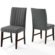 Channel tufted upholstered fabric dining chair set of 2 in gray by Modway additional picture 7