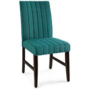 Channel tufted upholstered fabric dining chair set of 2 in teal by Modway additional picture 4