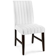 Channel tufted upholstered fabric dining chair set of 2 in white additional photo 4 of 6