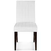 Channel tufted upholstered fabric dining chair set of 2 in white additional photo 5 of 6