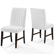 Channel tufted upholstered fabric dining chair set of 2 in white by Modway additional picture 7