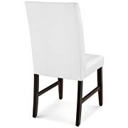 Channel tufted upholstered faux leather dining chair set of 2 in white additional photo 2 of 6