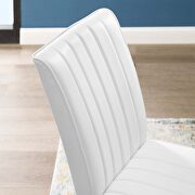 Channel tufted upholstered faux leather dining chair set of 2 in white by Modway additional picture 7
