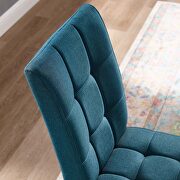 Biscuit tufted upholstered fabric dining chair set of 2 in blue additional photo 2 of 6