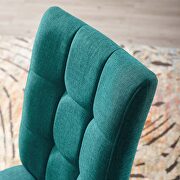 Biscuit tufted upholstered fabric dining chair set of 2 in teal additional photo 2 of 6