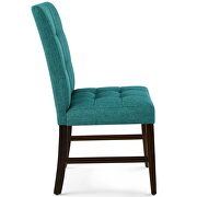 Biscuit tufted upholstered fabric dining chair set of 2 in teal additional photo 5 of 6