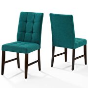 Biscuit tufted upholstered fabric dining chair set of 2 in teal by Modway additional picture 7
