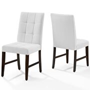 Biscuit tufted upholstered fabric dining chair set of 2 in white by Modway additional picture 7