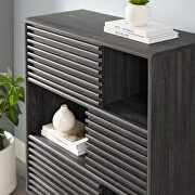 Three-tier display storage cabinet stand in charcoal finish by Modway additional picture 2
