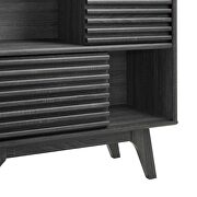 Three-tier display storage cabinet stand in charcoal finish by Modway additional picture 4