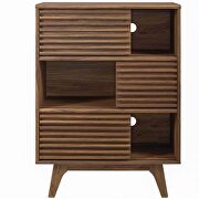 Three-tier display storage cabinet stand in walnut by Modway additional picture 6