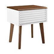 Nightstand in walnut/ white finish by Modway additional picture 5