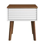 Nightstand in walnut/ white finish by Modway additional picture 7