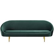 Vertical curve back performance velvet sofa in green additional photo 2 of 5