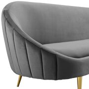 Vertical curve back performance velvet sofa in gray additional photo 5 of 5