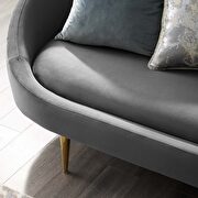 Vertical curve back performance velvet sofa in gray by Modway additional picture 6