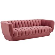Vertical channel tufted performance velvet sofa in dusty rose additional photo 3 of 5