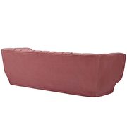 Vertical channel tufted performance velvet sofa in dusty rose additional photo 4 of 5